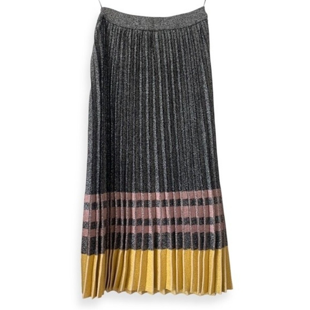 Pleated Skirt Pleated Metallic Knit Flowy Skirt SOLD - Picture 6 of 14